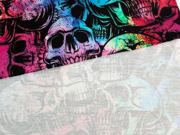 French Terry Bunte Totenkopfe